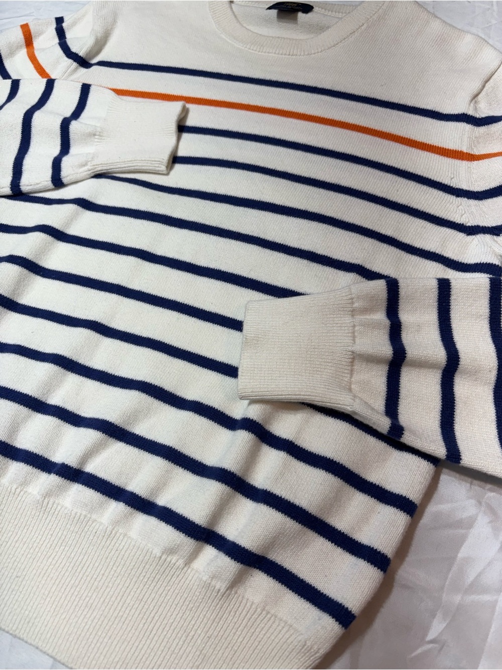 Brooks Brothers 346 Striped Cotton Cashmere Crewneck Sweater - Men's M